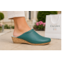 Saboti dama verzi din piele naturala cu talpa tip pana si design slip-on TEA5V